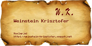 Weinstein Krisztofer névjegykártya